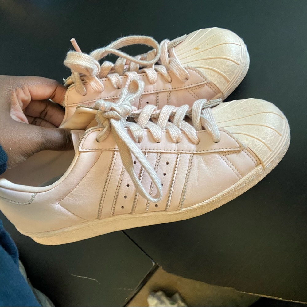 Custom Salmon Pink Shelltoe Adidas